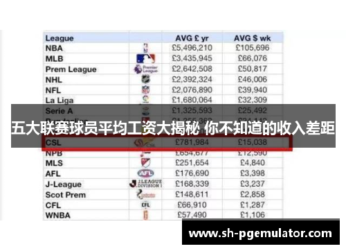 五大联赛球员平均工资大揭秘 你不知道的收入差距